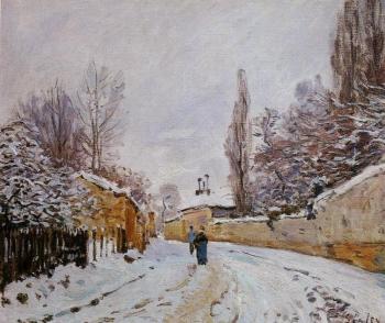 阿爾弗萊德 西斯萊 Road under Snow, Louveciennes